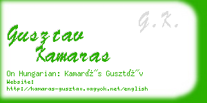 gusztav kamaras business card